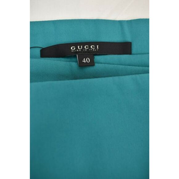 NWT GUCCI TURQUOISE COTTON STRAPPY BELTED SLEEVELESS ZIP DRESS TOP IT 40 / US S - Picture 5 of 12